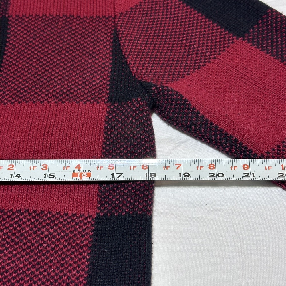 Pendleton Crewneck Knit Sweater Womens XS Red Black Buffalo Plaid Check - Picture 5 of 6